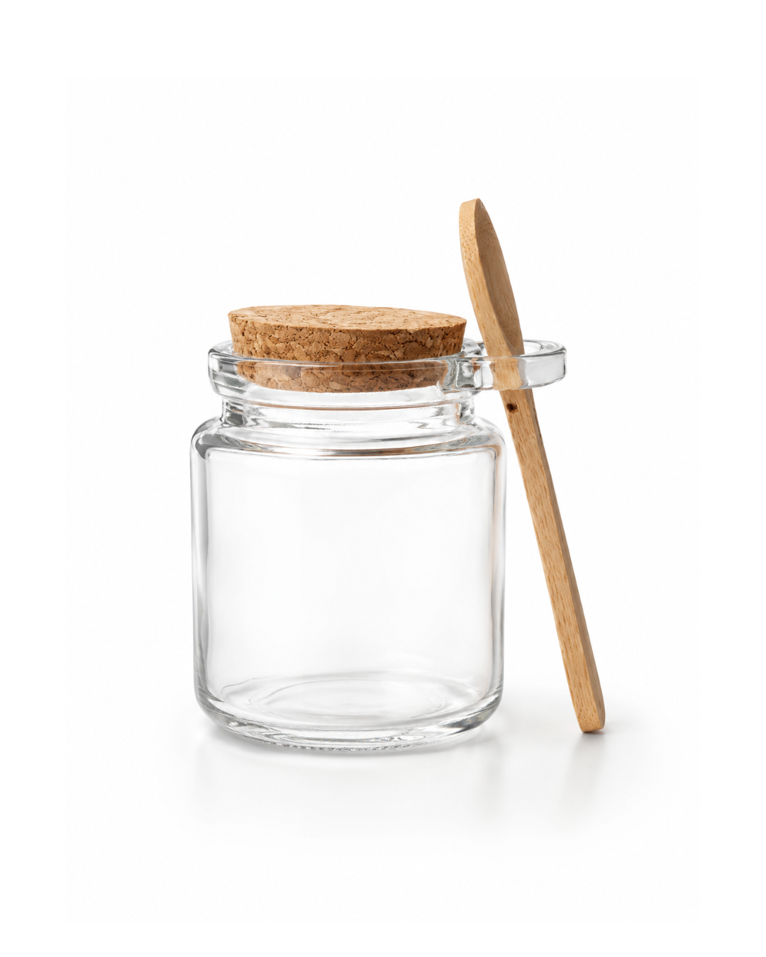 Pote de Vidro Tempero com  Rolha e Colher 200ml